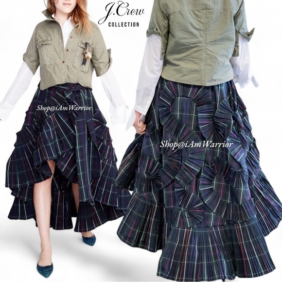 J.Crew Collection NWT tartan plaid taffeta ruffle wrap skirt *shop@iamwarrior - Picture 8 of 11